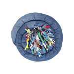 Подушка круглая из джинсовой одежды Heart Round варинант исполнения - 1 | Loft Concept в Омске