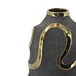 Ваза с золотыми акцентными полосами на черном матовом фоне Accent Tape варинант исполнения - 4 | Loft Concept в Омске