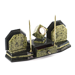 Настольный письменный набор из змеевика с часами и таблетницей Successful Leader варинант исполнения - 2 | Loft Concept в Омске