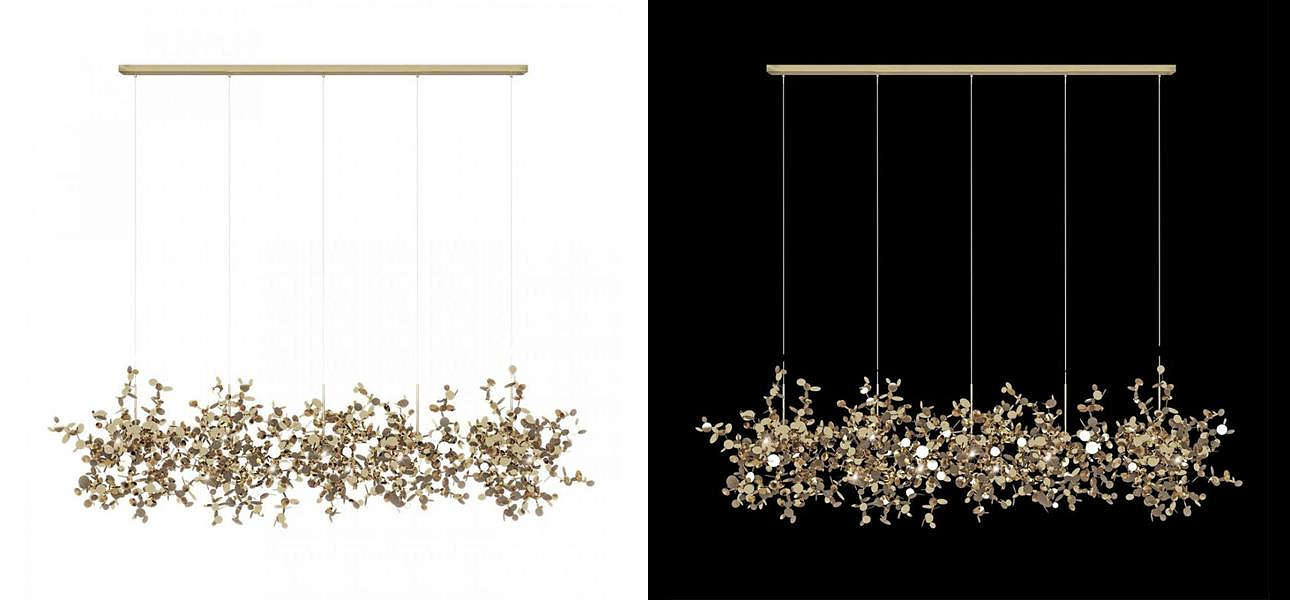Люстра Terzani Argent Suspension Linear Gold длина 150 см Люстра Terzani Argent Suspension Linear Gold длина 150 см - Loft-Concept в Омске