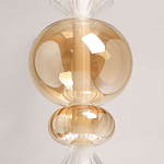 Подвесной светильник с вертикальной композицией из прозрачных и янтарных стеклянных шаров и ромбов Gabriel Scott Luna варинант исполнения - 6 | Loft Concept в Омске