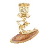 Подсвечник из натурального камня агат светло-коричневый Stone Candlestick варинант исполнения - 1 | Loft Concept в Омске