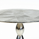 Кофейный столик с рельефной столешницей из металла Aplika Silver варинант исполнения - 4 | Loft Concept в Омске