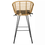 Стул барный с ротанговым плетением Half Bar Chair with Wicker с подлокотниками варинант исполнения - 5 | Loft Concept в Омске