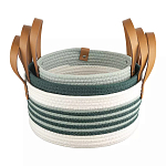 Корзина для хранения с ручками Interlacement Green варинант исполнения - 3 | Loft Concept в Омске