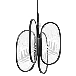 Люстра с гравировкой на акриловых плафонах Gravyura Black D 33 см варинант исполнения - 1 | Loft Concept в Омске