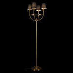 Торшер с металлическим основанием бронзового цвета с черными конусовидными абажурами Dignity варинант исполнения - 2 | Loft Concept в Омске