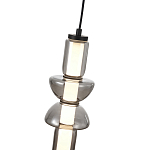 Подвесной светильник из дымчатого стекла цилиндрической формы с чёрным металлическим основанием Hiding secrets варинант исполнения - 6 | Loft Concept в Омске