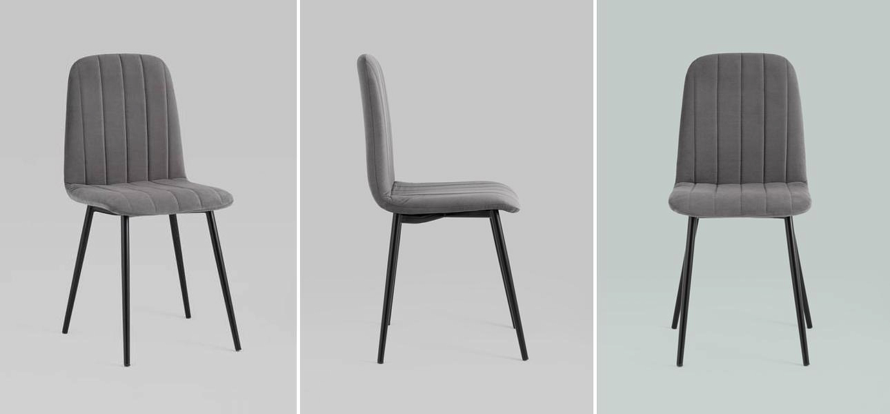 Стул Easy Chair Велюр Темно-Серый цвет Стул Easy Chair Велюр Темно-Серый цвет - Loft-Concept в Омске