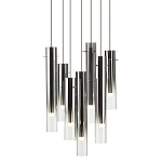 Люстра каскадная с 7-ю цилиндрическими плафонами из стекла Luminous Cylinders варинант исполнения - 1 | Loft Concept в Омске