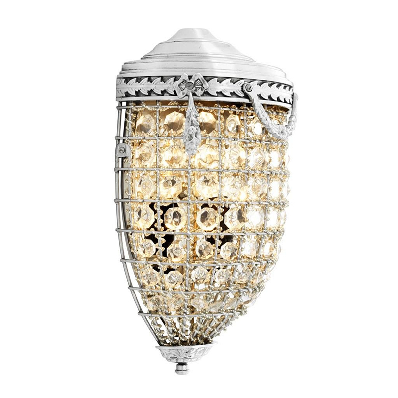 Бра Eichholtz Wall Lamp Emperor Nickel Никель Прозрачный (Transparent) в Омске | Loft Concept 