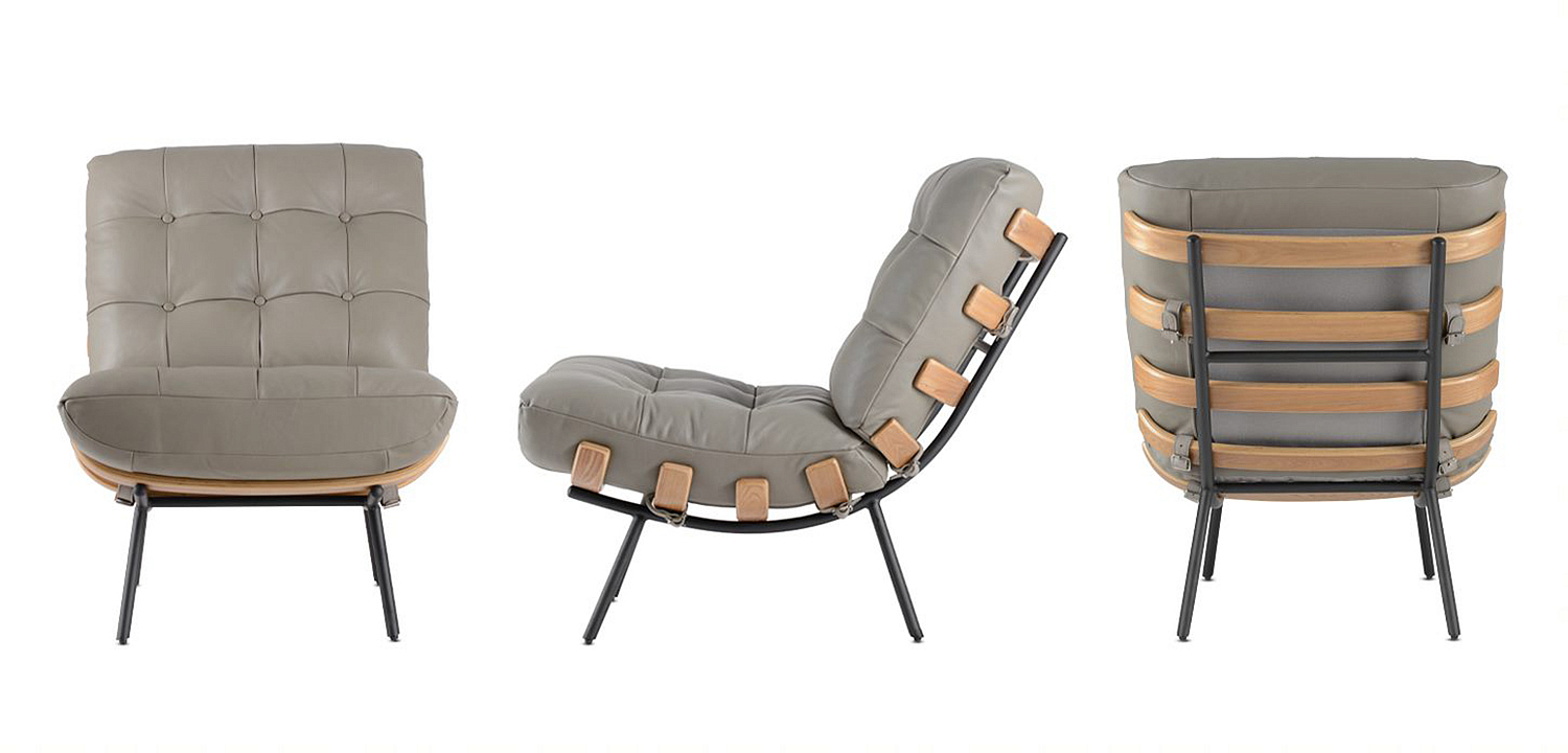 Кресло Philbert Chair grey leather Кресло Philbert Chair grey leather - Loft-Concept в Омске