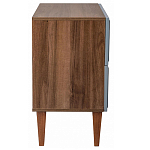 Тумба прикроватная серая из массива бука с 2-мя ящиками Wenge Light варинант исполнения - 3 | Loft Concept в Омске
