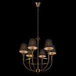 Люстра на металлическом основании бронзового цвета с 6-ю черными конусовидными абажурами Dignity варинант исполнения - 5 | Loft Concept в Омске