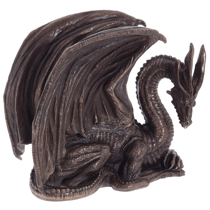 Декоративная статуэтка Дракон Dark Bronze Winged Dragon Statuette Коричневый Темная бронза в Омске | Loft Concept 