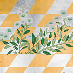 Обои ручная роспись Tiled Meadow Original colourway on Egyptian Gold gilded paper варинант исполнения - 2 | Loft Concept в Омске