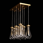 Люстра с 9-ю прозрачными стеклянными плафонами в форме капли Lucid Rain  варинант исполнения - 9 | Loft Concept в Омске