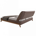 Кровать двуспальная с изголовьем из экокожи шоколадно-коричневого цвета Modern Look варинант исполнения - 3 | Loft Concept в Омске