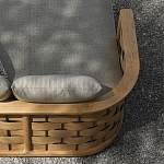 Дизайнерский уличный диван из массива дерева с плетеной спинкой PALINFRASCA Sofa варинант исполнения - 5 | Loft Concept в Омске