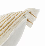 Чехол на подушку горчичного цвета с бахромой и объемным узором Ethnic mix варинант исполнения - 3 | Loft Concept в Омске