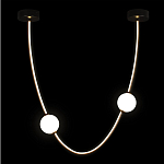 Подвесной светильник в форме дуги с белыми шарообразными плафонами Flos Wireline Lighting варинант исполнения - 3 | Loft Concept в Омске