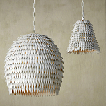 Подвесной светильник белый металлический в форме купола White Natural Lines варинант исполнения - 3 | Loft Concept в Омске