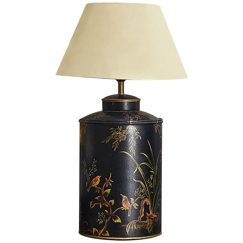 Настольная лампа Шинуазри с абажуром Garden Chinoiserie Collection Table Lamp Бежевый Черный Мульти Настольная лампа Шинуазри с абажуром Garden Chinoiserie Collection Table Lamp Бежевый Черный Мульти в Омске | Loft Concept