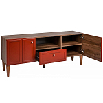 ТВ-тумба красная из массива бука с 2-мя дверками и ящиком Wenge Light варинант исполнения - 4 | Loft Concept в Омске