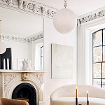 Подвесной светильник в форме шара из белого текстурного стекла Atmosphere варинант исполнения - 4 | Loft Concept в Омске