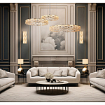 Люстра из 3-х колец с текстурной огранкой Reflection of Reality варинант исполнения - 3 | Loft Concept в Омске