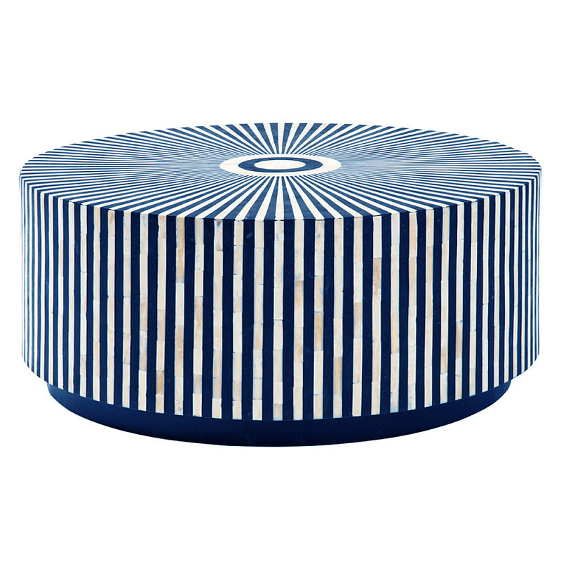 Стол журнальный Mandika Bone Inlay Coffee Table blue Синий Голубой в Омске | Loft Concept 