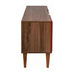 ТВ-тумба красная из массива бука с 2-мя дверками и ящиком Wenge Light варинант исполнения - 3 | Loft Concept в Омске