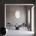 Подвесной светильник белый с фигурным тканевым плафоном White Whirlwinds варинант исполнения - 5 | Loft Concept в Омске