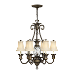 Люстра с 7-ю кремовыми текстильными абажурами Hinkley варинант исполнения - 7 | Loft Concept в Омске