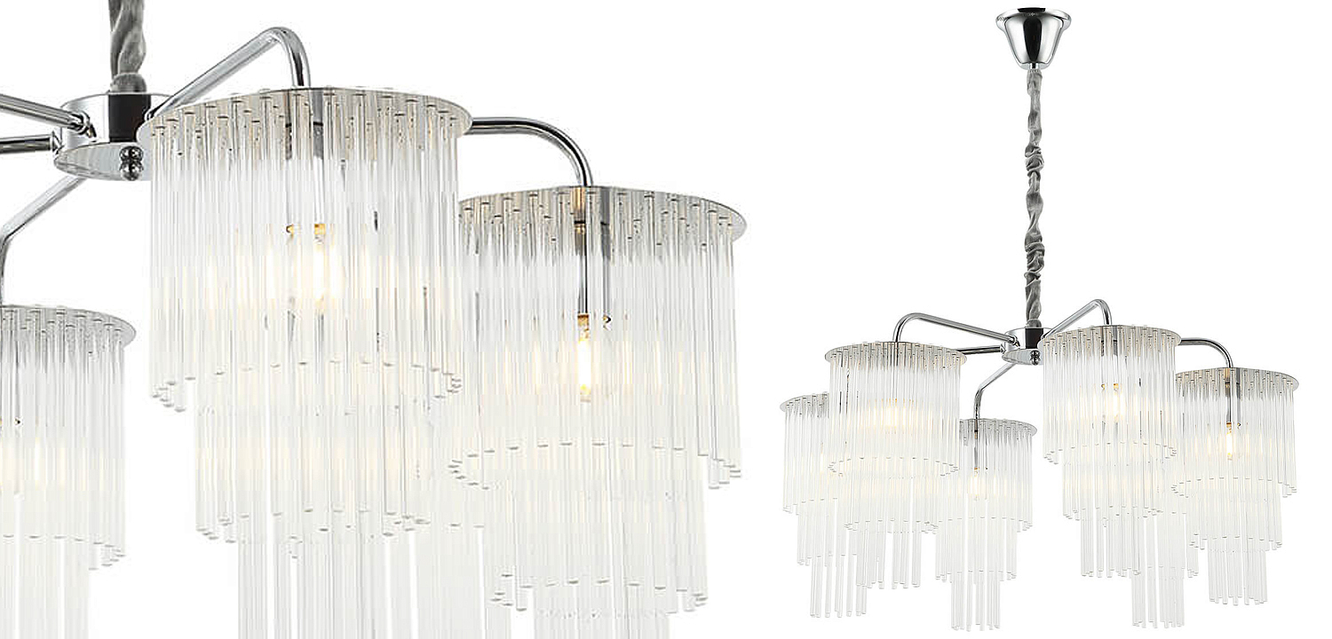 Люстра Harrison Chandelier chrome 6 lamp Люстра Harrison Chandelier chrome 6 lamp - Loft-Concept в Омске