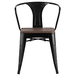 Черный глянцевый стул с сиденьем из натурального дерева TOLIX варинант исполнения - 2 | Loft Concept в Омске