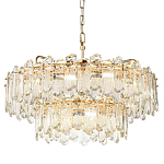 Люстра подвесная двухъярусная с хрустальными овальными подвесками Harmonica варинант исполнения - 1 | Loft Concept в Омске