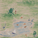 Обои ручная роспись Promenade Special Colourway on pink painted Xuan paper варинант исполнения - 2 | Loft Concept в Омске