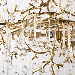 Подвесная люстра в виде ветвей деревьев золотого цвета с прозрачными подвесками-каплями 10 и 14 ламп Droplet Chandelier варинант исполнения - 5 | Loft Concept в Омске