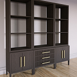 Модульный стеллаж Primo из трех составных элементов Темный орех варинант исполнения - 3 | Loft Concept в Омске