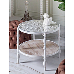 Журнальный столик из натурального дерева в винтажном стиле Openwork Coffee Table варинант исполнения - 6 | Loft Concept в Омске