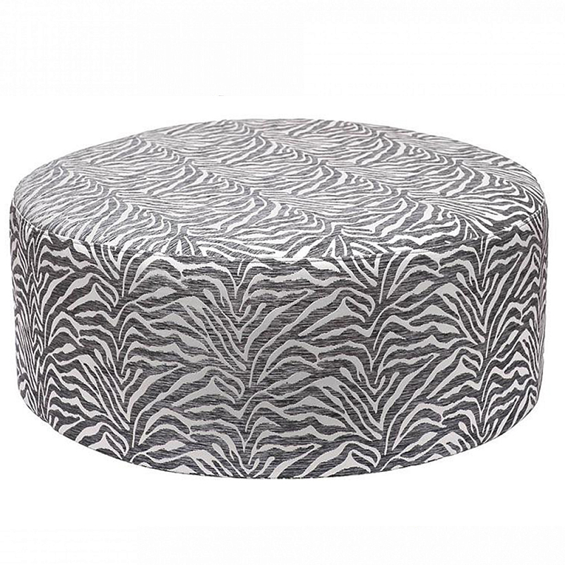 Пуф круглый с принтом Beige Jacquard Бежевый в Омске | Loft Concept 