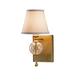 Бра со стеклянным шарообразным декором с пузырьками и бежевым абажуром Feiss варинант исполнения - 1 | Loft Concept в Омске