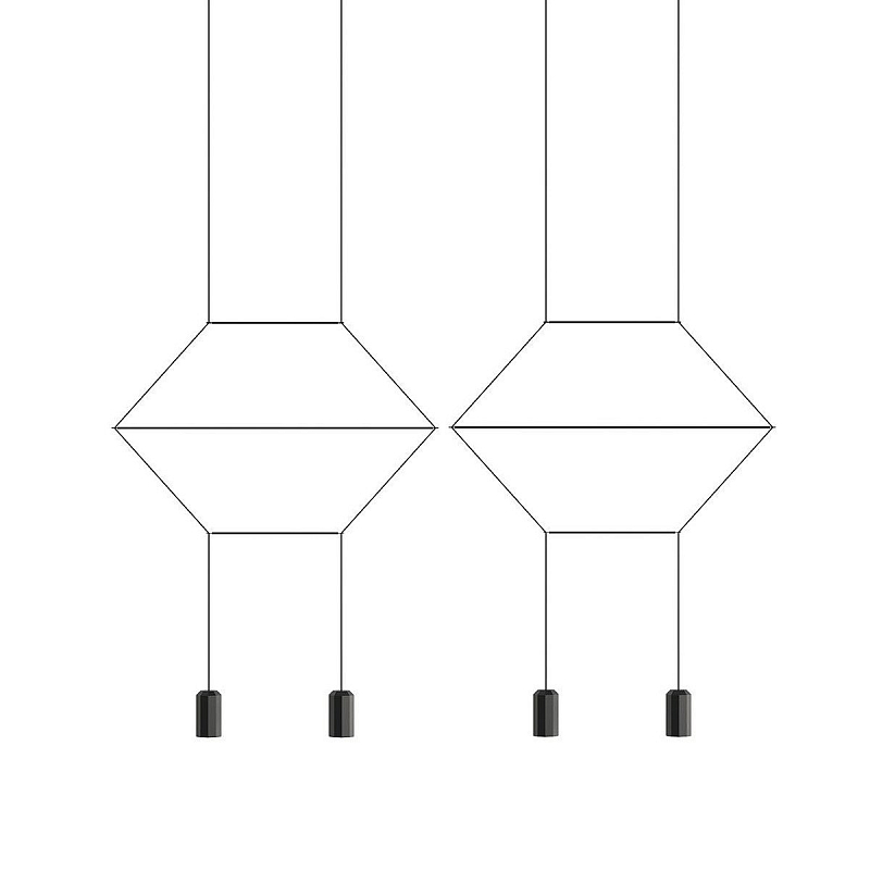 Подвесной светильник Vibia Wireflow Lineal Pendant Light 4 Черный Подвесной светильник Vibia Wireflow Lineal Pendant Light 4 Черный в Омске | Loft Concept