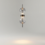 Подвесной светильник с плафоном из стекла с зеркальным градиентом Double Moon варинант исполнения - 6 | Loft Concept в Омске