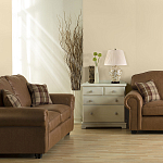 Настольная лампа с фарфоровым основанием бежевого цвета с рисунком и плиссированным абажуром на темной подставке Elstead Lighting варинант исполнения - 11 | Loft Concept в Омске