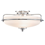 Потолочный светильник со стеклянным плафоном на изогнутых кронштейнах Quoizel  варинант исполнения - 7 | Loft Concept в Омске