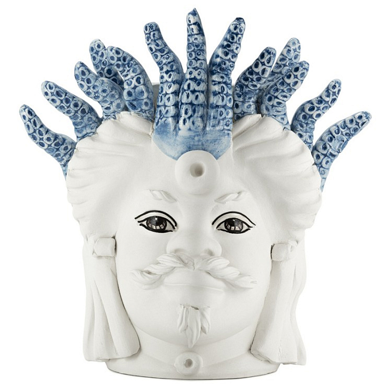 Ваза Vase Moro Man Small White Medusa Light Blue Белый Светло-голубой Ваза Vase Moro Man Small White Medusa Light Blue Белый Светло-голубой в Омске | Loft Concept