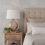 Настольная лампа на прозрачным основании с тканевым конусообразным абажуром Cream варинант исполнения - 2 | Loft Concept в Омске