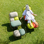 Дизайнерское разноцветное кресло на металлическом каркасе с подставкой для ног Poltronova Plasma Armchair варинант исполнения - 11 | Loft Concept в Омске